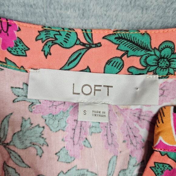 Loft By Ann Taylor Women's Floral Ruffle Hem V-neck Short Dress Size S NEW - Picture 5 of 9